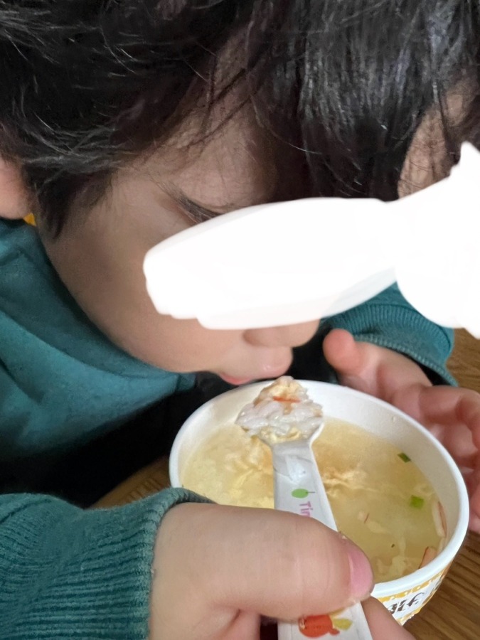 戴いた【レトルトパックご飯 あきたこまち】でスープご飯🍲✨