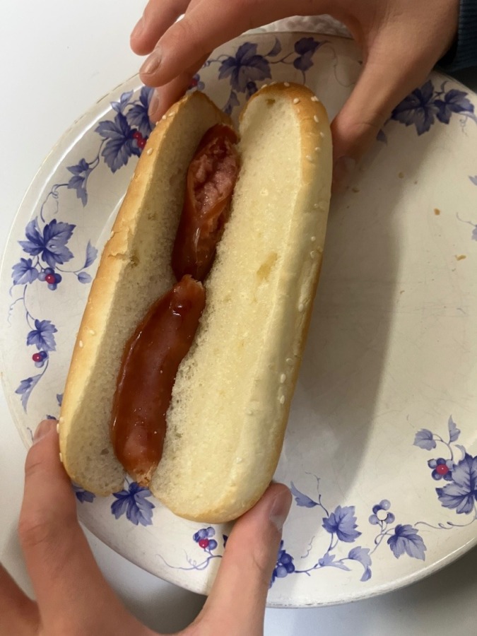 いただいた国産ポークウインナーでホットドッグ🌭