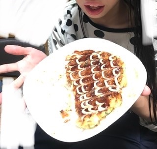 戴いた【国産豚肉小間切れ】でお好み焼き作りました